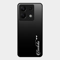 Customize Name Gradient Glass Case Cover Black For Redmi Note 13 Pro 5G