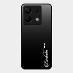 Customize Name Gradient Glass Case Cover Black For Redmi Note 13 Pro 5G