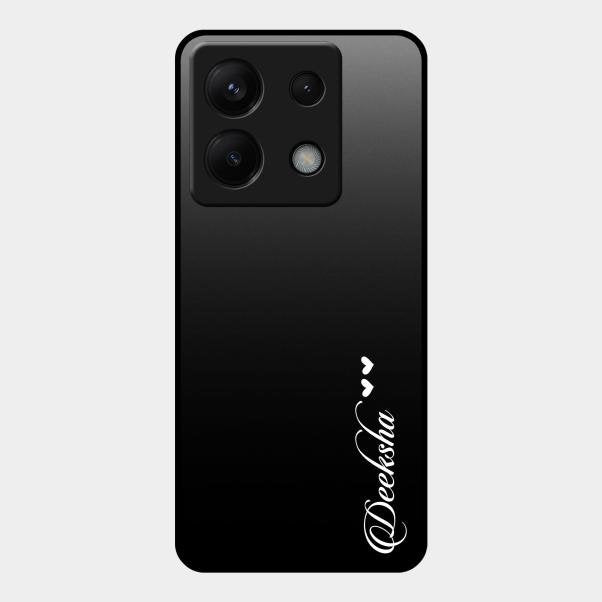 Customize Name Gradient Glass Case Cover Black For Redmi Note 13 Pro 5G