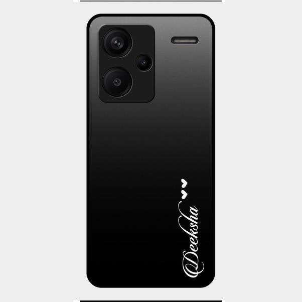 Customize Name Gradient Glass Case Cover Black For Redmi Note 13 Pro Plus 5G