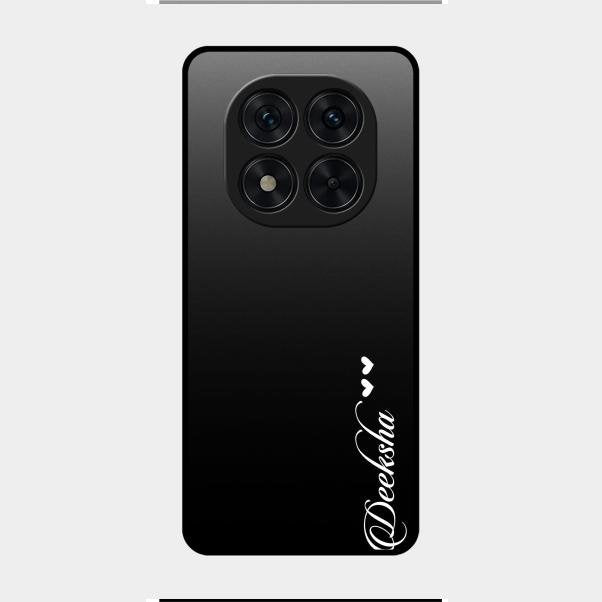 Customize Name Gradient Glass Case Cover Black For Redmi Note 14 Pro 5G