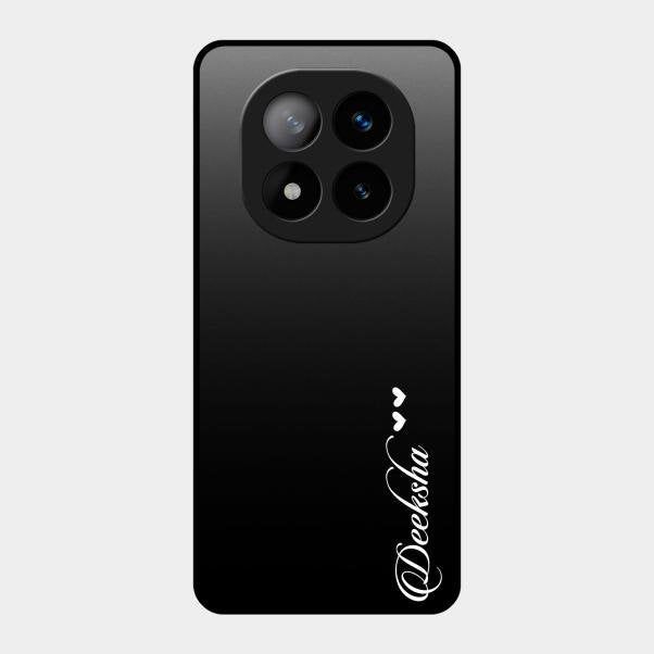 Customize Name Gradient Glass Case Cover Black For Redmi Note 14 Pro Plus 5G