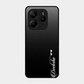 Customize Name Gradient Glass Case Cover Black For Redmi Note 14 Se 5G
