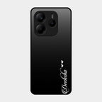 Customize Name Gradient Glass Case Cover Black For Redmi Note 14 Se 5G