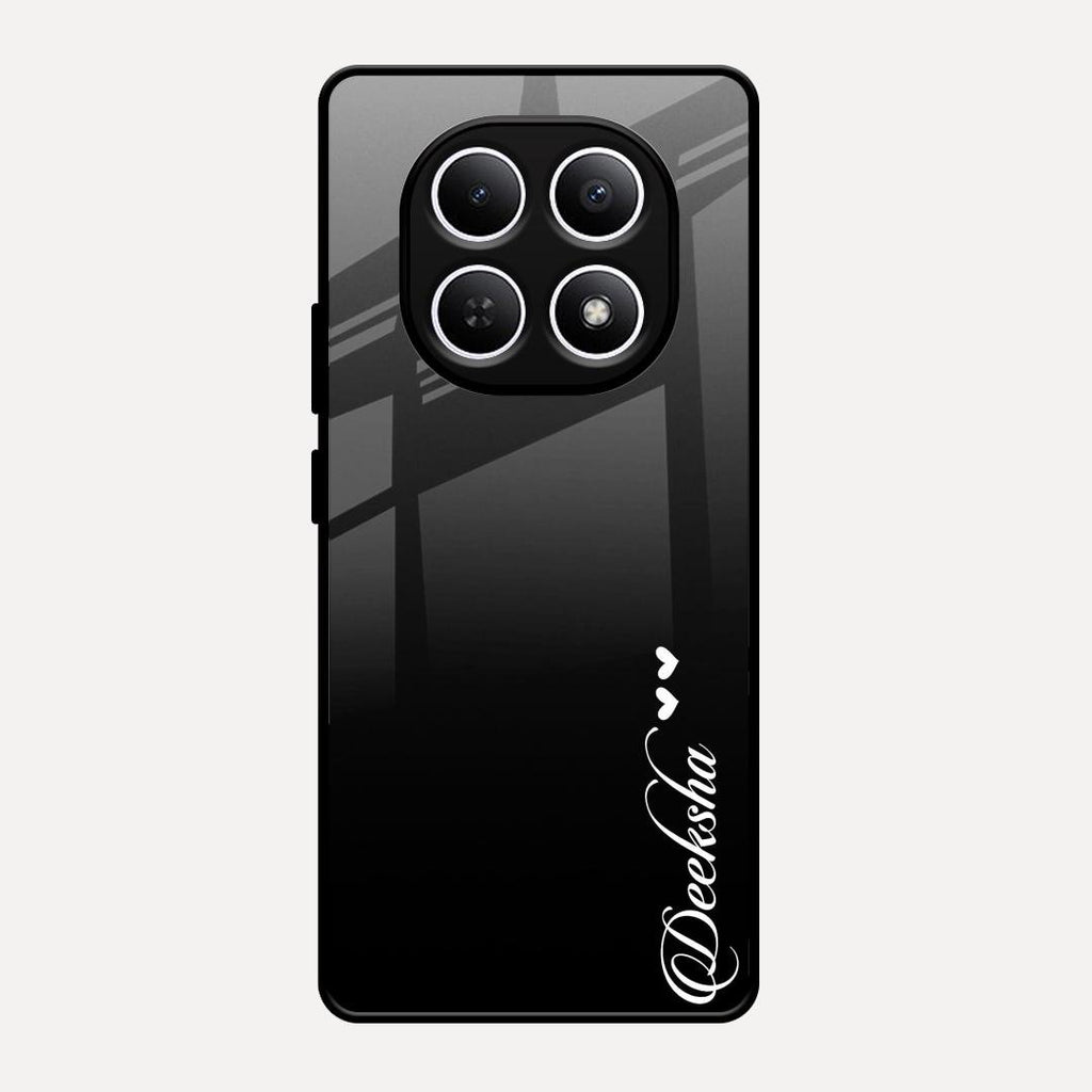 Customize Name Gradient Glass Case Cover Black For Redmi Note 15 5G