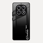 Customize Name Gradient Glass Case Cover Black For Redmi Note 15 5G