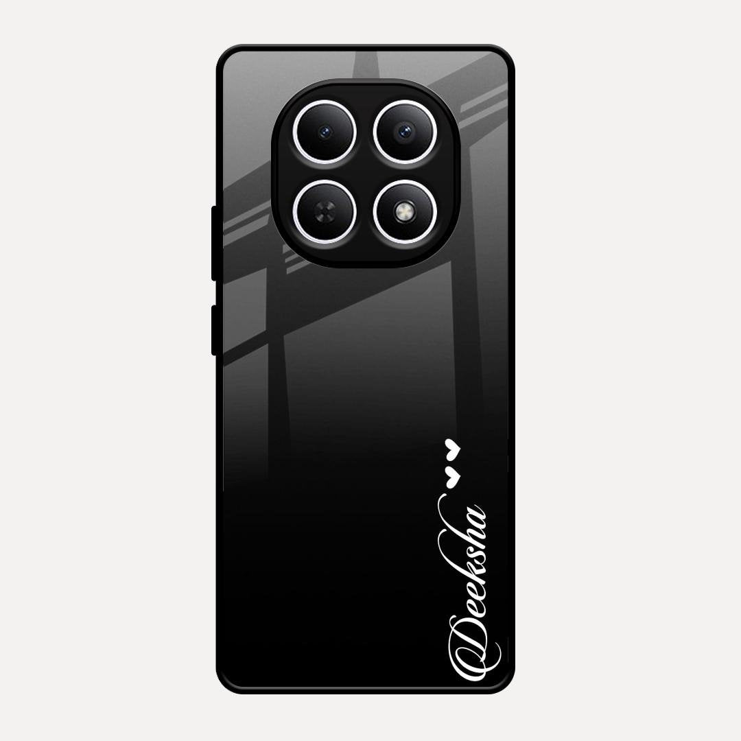 Customize Name Gradient Glass Case Cover Black For Redmi Note 15 5G