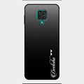 Customize Name Gradient Glass Case Cover Black For Redmi Note 9 Pro Max
