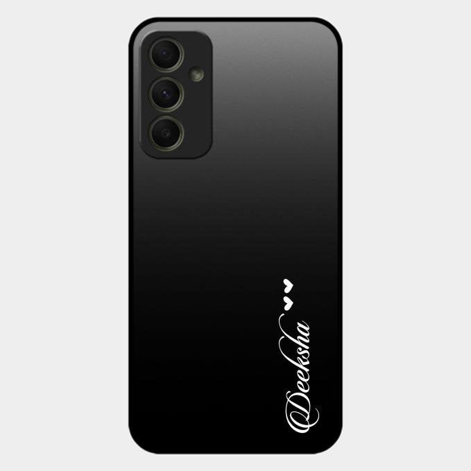 Customize Name Gradient Glass Case Cover Black For Samsung Galaxy A34 5G