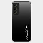 Customize Name Gradient Glass Case Cover Black For Samsung Galaxy A34 5G