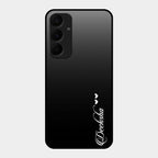 Customize Name Gradient Glass Case Cover Black For Samsung Galaxy A35 5G