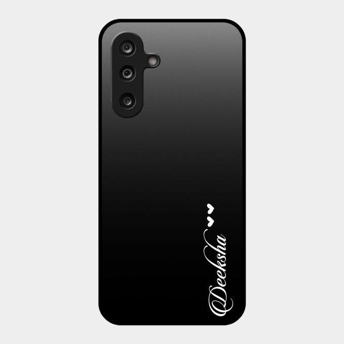Customize Name Gradient Glass Case Cover Black For Samsung Galaxy F16 5G