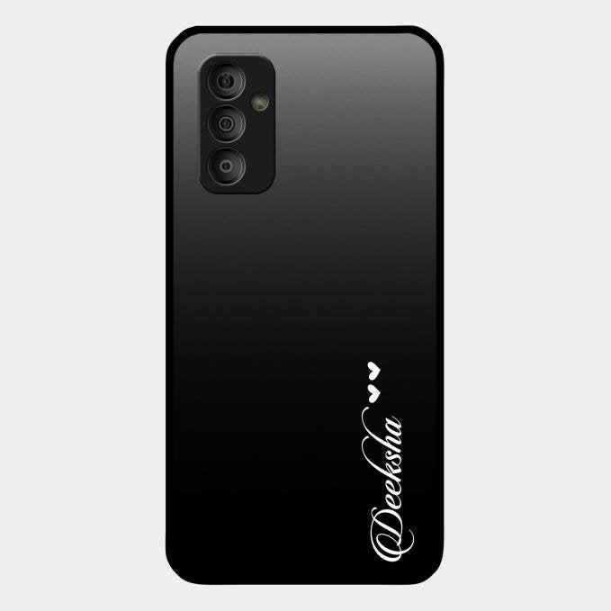 Customize Name Gradient Glass Case Cover Black For Samsung Galaxy F23 5G