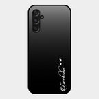Customize Name Gradient Glass Case Cover Black For Samsung Galaxy F34 5G