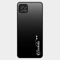 Customize Name Gradient Glass Case Cover Black For Samsung Galaxy F42 5G