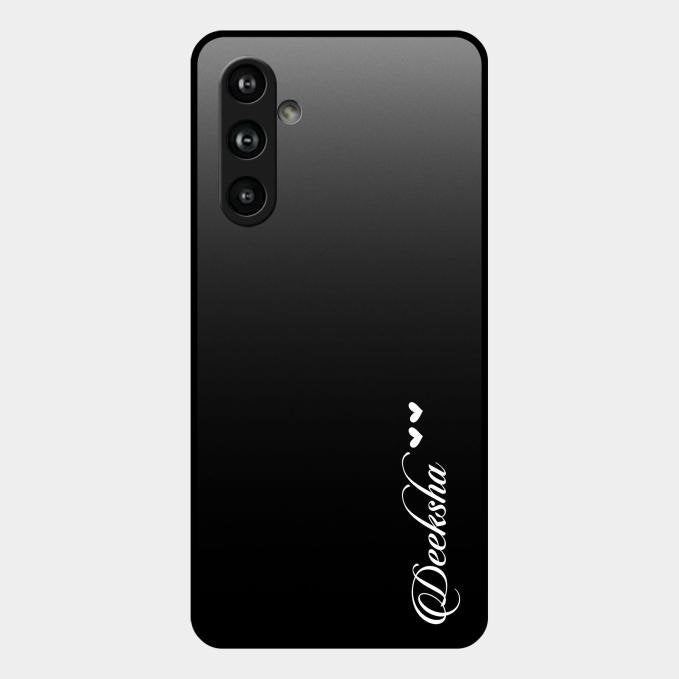 Customize Name Gradient Glass Case Cover Black For Samsung Galaxy F54 5G