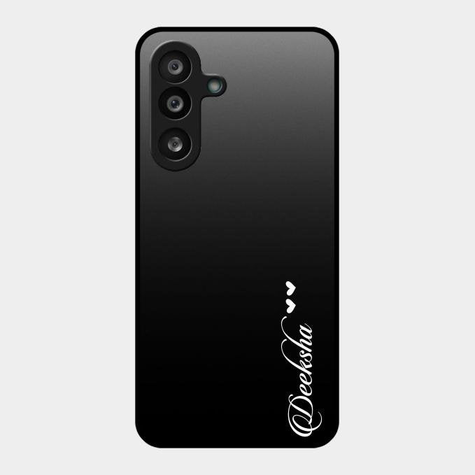 Customize Name Gradient Glass Case Cover Black For Samsung Galaxy F56 5G
