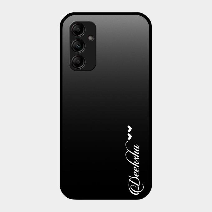 Customize Name Gradient Glass Case Cover Black For Samsung Galaxy M14 5G