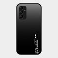 Customize Name Gradient Glass Case Cover Black For Samsung Galaxy M14 5G