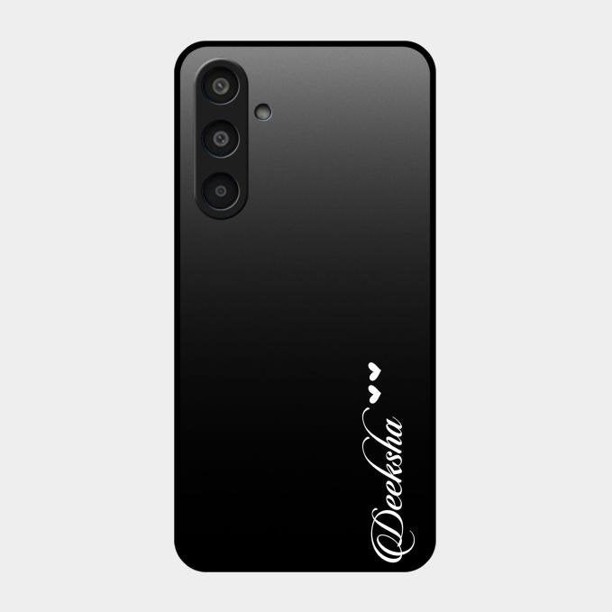 Customize Name Gradient Glass Case Cover Black For Samsung Galaxy M35 5G