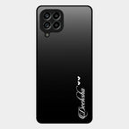 Customize Name Gradient Glass Case Cover Black For Samsung Galaxy M53 5G