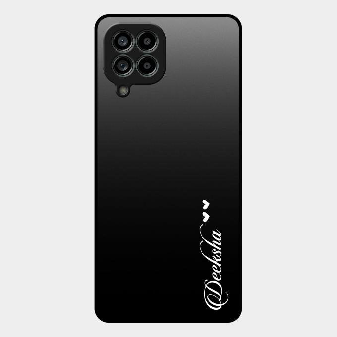 Customize Name Gradient Glass Case Cover Black For Samsung Galaxy M53 5G