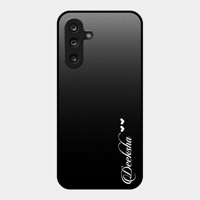 Customize Name Gradient Glass Case Cover Black For Samsung Galaxy M55S 5G
