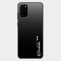 Customize Name Gradient Glass Case Cover Black For Samsung Galaxy S20 Plus