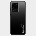 Customize Name Gradient Glass Case Cover Black For Samsung Galaxy S20 Ultra