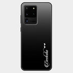 Customize Name Gradient Glass Case Cover Black For Samsung Galaxy S20 Ultra