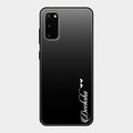 Customize Name Gradient Glass Case Cover Black For Samsung Galaxy S20