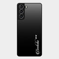 Customize Name Gradient Glass Case Cover Black For Samsung Galaxy S21 Plus