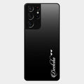 Customize Name Gradient Glass Case Cover Black For Samsung Galaxy S21 Ultra
