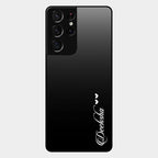 Customize Name Gradient Glass Case Cover Black For Samsung Galaxy S21 Ultra