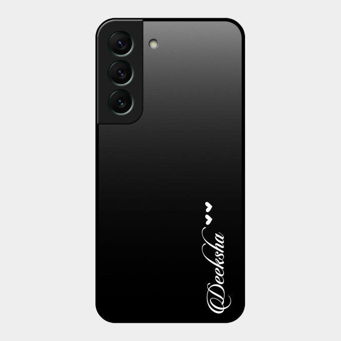 Customize Name Gradient Glass Case Cover Black For Samsung Galaxy S22 5G