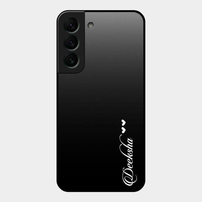 Customize Name Gradient Glass Case Cover Black For Samsung Galaxy S22 Plus 5G