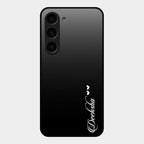 Customize Name Gradient Glass Case Cover Black For Samsung Galaxy S23 5G