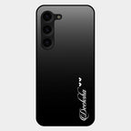 Customize Name Gradient Glass Case Cover Black For Samsung Galaxy S23 Plus 5G
