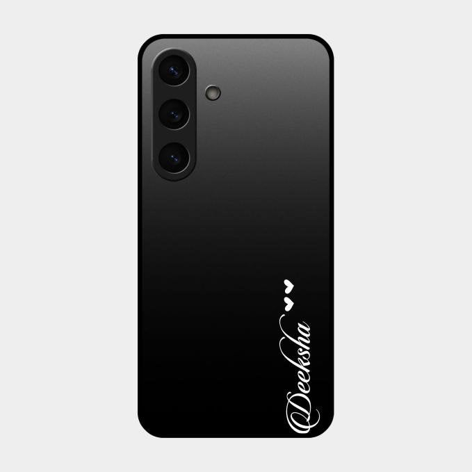 Customize Name Gradient Glass Case Cover Black For Samsung Galaxy S24 5G