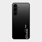 Customize Name Gradient Glass Case Cover Black For Samsung Galaxy S24 Plus 5G