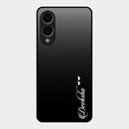 Customize Name Gradient Glass Case Cover Black For Samsung Galaxy S25 Edge 5G