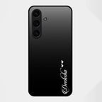 Customize Name Gradient Glass Case Cover Black For Samsung Galaxy S25 FE 5G