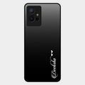 Customize Name Gradient Glass Case Cover Black For Vivo T1 5G