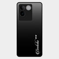 Customize Name Gradient Glass Case Cover Black For Vivo T2 Pro 5G