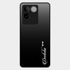 Customize Name Gradient Glass Case Cover Black For Vivo T2 Pro 5G
