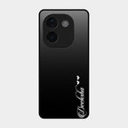 Customize Name Gradient Glass Case Cover Black For Vivo T3 Pro 5G