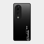 Customize Name Gradient Glass Case Cover Black For Vivo T3 Ultra