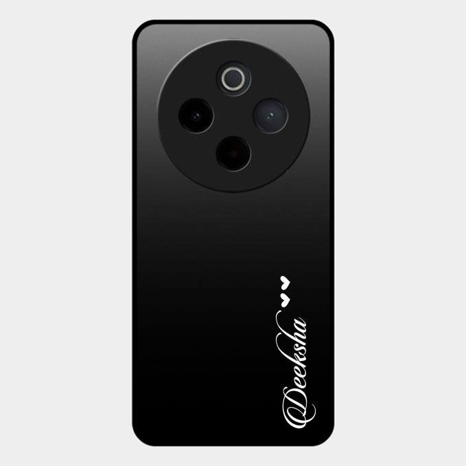 Customize Name Gradient Glass Case Cover Black For Vivo T4 5G