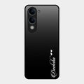 Customize Name Gradient Glass Case Cover Black For Vivo T4 Lite 5G