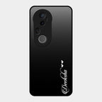 Customize Name Gradient Glass Case Cover Black For Vivo T4 Ultra 5G